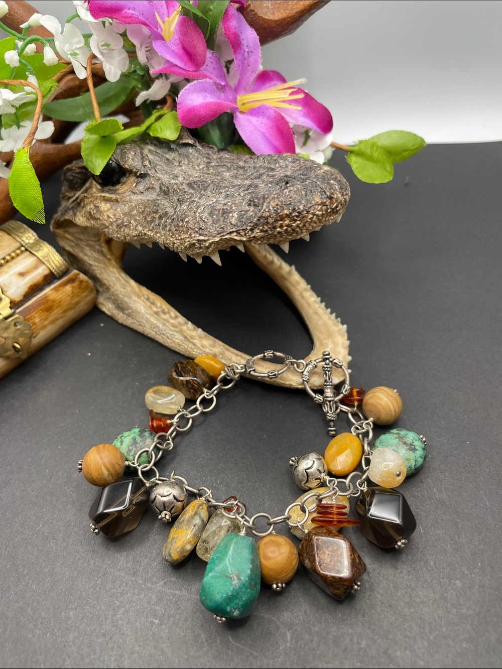 Silpada mixed gemstone 925 bracelet